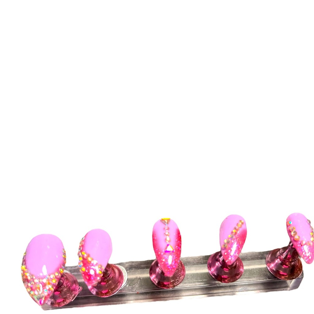 Press on nails with stone glue and OPI Top Cost